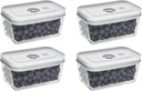 ZWILLING Fresh & Save 4-pc Small Glass Vacuum Sealer Food Storage Containers with Airtight Lids