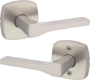 Kwikset Tripoli Lever Interior Passage Door Handle, Lever For Closet and Hallway Doors, Reversible Non-Locking Handle Lever, Satin Nickel, with Microban Protection