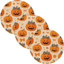 Funny Orange Pumpkins on Halloween 3 Pcs Kitchen Trivet for Crock Pot 15in Hot Bowl Holder Home Accessories Halloween Decorations