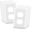 ELEGRP Duplex Receptacle Outlet Covers, 1-Gang Standard Size Wall Plates, Unbreakable Polycarbonate Dual Outlet Faceplates Covers, UL Listed, Color-matched Screws Included (10 Pack, Glossy White)