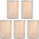 Glass Lamp Shade Replacement Globe & Cover for Light Fixture, 6-1/16" Height 4-1/16" Diameter, 1-5/8 inch Fitter, 5 Pack Amber Seeded Bubble Farmhouse Cylinder Glass Shade