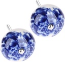 Drawer knob 2PCS Round Ceramic Door Knob Blue & White Handle Pull Knobs Door Handle for Drawer Cabinet Closet Dresser Bathroom Cupboard Etc with Screws(Style B)