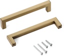 10 Pack Champagne Gold Cabinet Handles 6.3 Inch Square Drawer Pulls Champagne Cabinet Door Handles Drawer Knobs Modern Stainless Steel Kitchen Pulls