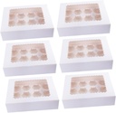 6pcs Cupcake Storage Boxes Transparent Window Food-grade Cake Containers for Muffins Desserts Practical Design for Safe Use for Parties Events