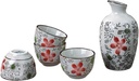 Wine Glasses 1 Pot 4 Sake Cups Pottery Japanese Sake Set Retro Ceramic Cups Crafts Japanese Sake Set Sake Set