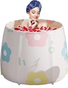 Portable Bathtub for Adults Foldable PVC SPA Soaking Standing Bath Tub for Shower Stall, Non-Inflatable Hot Ice Bath Tub with Thickened Thermal Foam to Keep Temperature