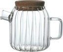 Pitcher Borosilicate Glass Pitcher with Cork Cap Household Heat-resistant Glass Carafe with Handle Electric Ceramic Stove Heating Teapot Hot/Cold Water Carafe (Size : L)