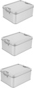 3pcs Vintage Tin Storage Box for Cookies Snacks Candy Sealing Cover Tea and