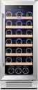 Yeego Wine Fridge – 15 Inch 33 Bottle Wine Cooler Refrigerator with Glass Door, 40-65℉ Touch Control, Built-In or Freestanding, Ideal for Home Bar & Kitchen