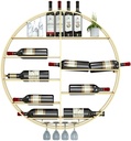 Wine Bottle Stemware Glass Rack Round Wall Mounted Wine Glass Holder- Holds Bottles of Your Favorite Wine - Storage Shelf for Kitchen, Dining Room, Bar, or Wine Cellar(Dia.80)