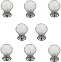 8 Pcs Crystal Ball Cabinet Drawer Mini Metal Jewelry Box Gift Case Knobs Single Hole Pull Handles