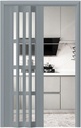 Concertina Doors Internal, Accordion Folding Door Kits with Installation Hardware, Temporary Door Room Divider for Bedroom, Bathroom, Kitchen, Office(66x150cm(26x60in))