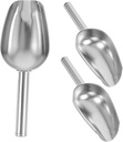 3Pcs Stainless Steel Ice Scoop Shovel for Food Candy Nuts Beans Flour for Parties Restaurants and Home Use