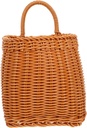 Imitation Rattan Woven Hanging Storage Basket Portable Plastic Flower Basket for Home Decor Kitchen Ginger Garlic Organizer Rustic Wall Hanging Design