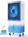 50.5" Swamp Cooler,6500 CFM 3-in-1 Evaporative Air Cooler with 19 Gallon Water Tank & 4 Ice Packs, 120° Oscillation 3-Speed Fan 12H Timer Remote Control for Indoor Outdoor Home Office Garage