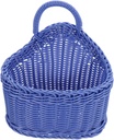 Unomor Plastic Rattan Wall Hanging Basket for Kitchen Utensil Storage Woven Decorative Basket for Cutlery Ginger Garlic and Chopsticks Easy to Install Home Organizer