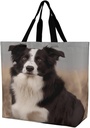 Shopping Bag,Border Collie Print Groceries Tote Bag,unisex Portable Shopping Bag,foldable Reusable Grocery Bags