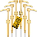 6 pack Coffee Syrup Pump Dispenser (Gold) - Compatible with Torani, Davinci and Skinny Syrup Bottles (750 ml 25.4 oz Bottles)