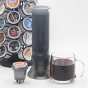 Portable Travel Coffee Maker Press, Camping Coffee Press, Travel K Cup Coffee Maker - Instantly Makes Delicious Coffee, Compatible with K Cups and Ground Coffee, 4~12 OZ One Shot