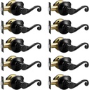 Elegant Black Matte Interior Door Handles for Closet and Hallway, 10 Pack Passage Door Handle Lever with Modern Style and Durable Finish