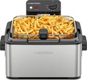 Chefman Deep Fryer, 4.5 Quart / 18 Cup XL with Basket Strainer, Removable Oil Container, Windowed Lid & Adjustable Temperature – Perfect for Fried Chicken, French Fries & Chips – Stainless Steel