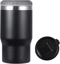 14oz 4 in 1 Stainless Steel Can Cooler Beer Bottle Insulator With 2 Lids for 12oz can&bottle, Double walled insulated Thermocooler &Travel Mug Holder Keeping Your Bevearge Cold (Black)
