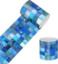 Wallpaper Border 4x196 Inch Peel and Stick Wall Border Wallpaper Border Self Adhesive Mosaic Tile Style Trim for Bathroom Kitchen Backsplash Mirror Frame Sink Cabinet Laundry Wall Decor