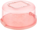 FRCOLOR 1pc Portable Buckle Round Cake Carrier with Handle Food-grade Safe Cake Storage Container for Pies and Sandwiches for Parties and Travel