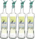 UNIWARE 4 Pack Food Grade Glass Oil Dispenser/Oil Bottle/Vinegar Dispenser (500ml (17oz))