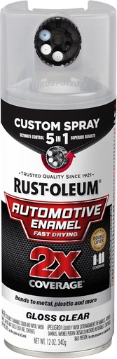 [BRSRABA6CJ4BMCT6] Rust-Oleum 2X Automotive Enamel Custom Spray 5-in-1 Spray Paint, 12 oz, Gloss Clear