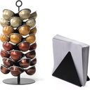 Coffee Pod Carousel for Nespresso Vertuo and Self-Adjusting Napkin Holder (Bundle)