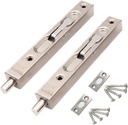 szhdxsy Hidden Latch & Bolt 304 Stainless Steel 6 inch(15cm) Security Door Bolt Latch, Double Door Lever Action Flush Bolt Latch, French Door Slide Bolt Lock,Silver (2-Pack)