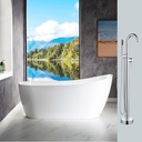 Woodbridge 67" Acrylic Freestanding Bathtub Contemporary Soaking Tub Overflow and Drain BTA1508-C,with Chrome, B-0001-C+Faucet F0002