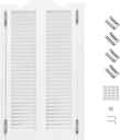 Swinging Door, Pine Wood Saloon Doors Swinging Half Door Entrance Interior Door for Kitchen Doorway Partition Bar, 24" W x 42" H Dual Cafe Doors with 4 Hinges, White