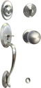 eBuilderDirect Satin Nickel Lock Door Round Knob Handle Entry/Privacy/Passage/Dummy/Deadbolt/Handleset 5765DC (Front Door Handle Set Keyed Alike)