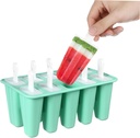 Practical Food Grade Silicone Popsicle Mold for Ice Cream Making Reusable and Summer Ice Pop Maker DIY Fruit Treats Mold in Green