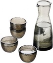 Glass Sake Set Japanese, Sake Pot Sake Cup Transparent Modern Used for Home Party and Great Gifts 4 Sake Cups +1Sake Pot