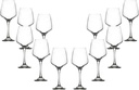 Lal Stemmed Water Glasses 13.5 Oz, Crystal Clear Goblets, Glassware Set (12)