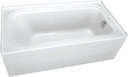PROFLO PFS7242LSK Hillsboro 72" x 42" Three Wall Alcove Acrylic Soaking Tub with Left Drain and Overflow - White