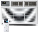 8,000 BTU Window Air Conditioner, AC Unit Cools Up to 350 Sq. Ft., Eco Mode, Remote Control, Quiet Operation, 3 Fan Speeds, Auto Restart, Bedroom