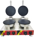 INTBUYING Double Station Ice Cream Cone Machine Electric Waffle Maker with Dual Baker