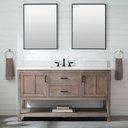 UrbanFurnishing.net - Harvey 60-Inch (60") Rustic Modern Farmhouse Bathroom Vanity - Brown Spruce, Single Sink