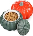 2pcs Ceramic Pumpkin Shaped Storage Jars with Lid Decorative Canisters for Tea Candy and Cookie Organization and Colors