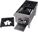 Patriot Commercial Gas Hot Plate, 2-Burner, 50,000 BTU, 12-Inch Wide, Stainless Steel