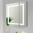 Lighted Medicine Cabinet with Mirror Outlet,30 X 26 Inch,Recessed Or Surface-Mounted Led Medicine Cabinet Mirror for Bathroom Storage,Interior Light, Double Door,Defog,Stepless Dimming