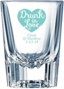 Personalized Color Printed Barcraft Shot Glass - Drunk In Love - Robins Egg Blue - 12 pack