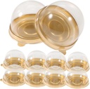 Unomor 50pcs Transparent Cake Packing Cases Individual Cupcake Boxes for Mousse Macaron Dessert Storage for Baking Gifting