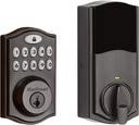 Kwikset 914 Traditional Keypad SmartCode Electronic Deadbolt Smart Lock featuring SmartKey Security and ZigBee 3.0 Technology in Venetian Bronze