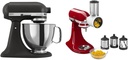 KitchenAid Artisan Series 5-Qt. Stand Mixer with Pouring Shield - Imperial Black & Fresh Prep Slicer/Shredder Attachment, White