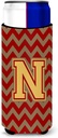 Letter N Chevron Garnet and Gold Ultra Beverage Insulators for slim cans
